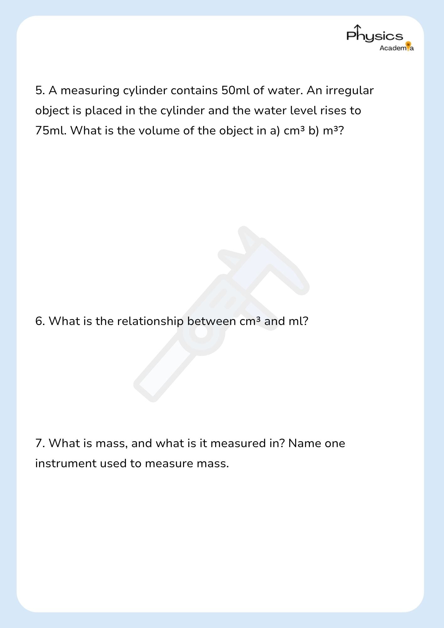 Physics Practice Booklet Year 9