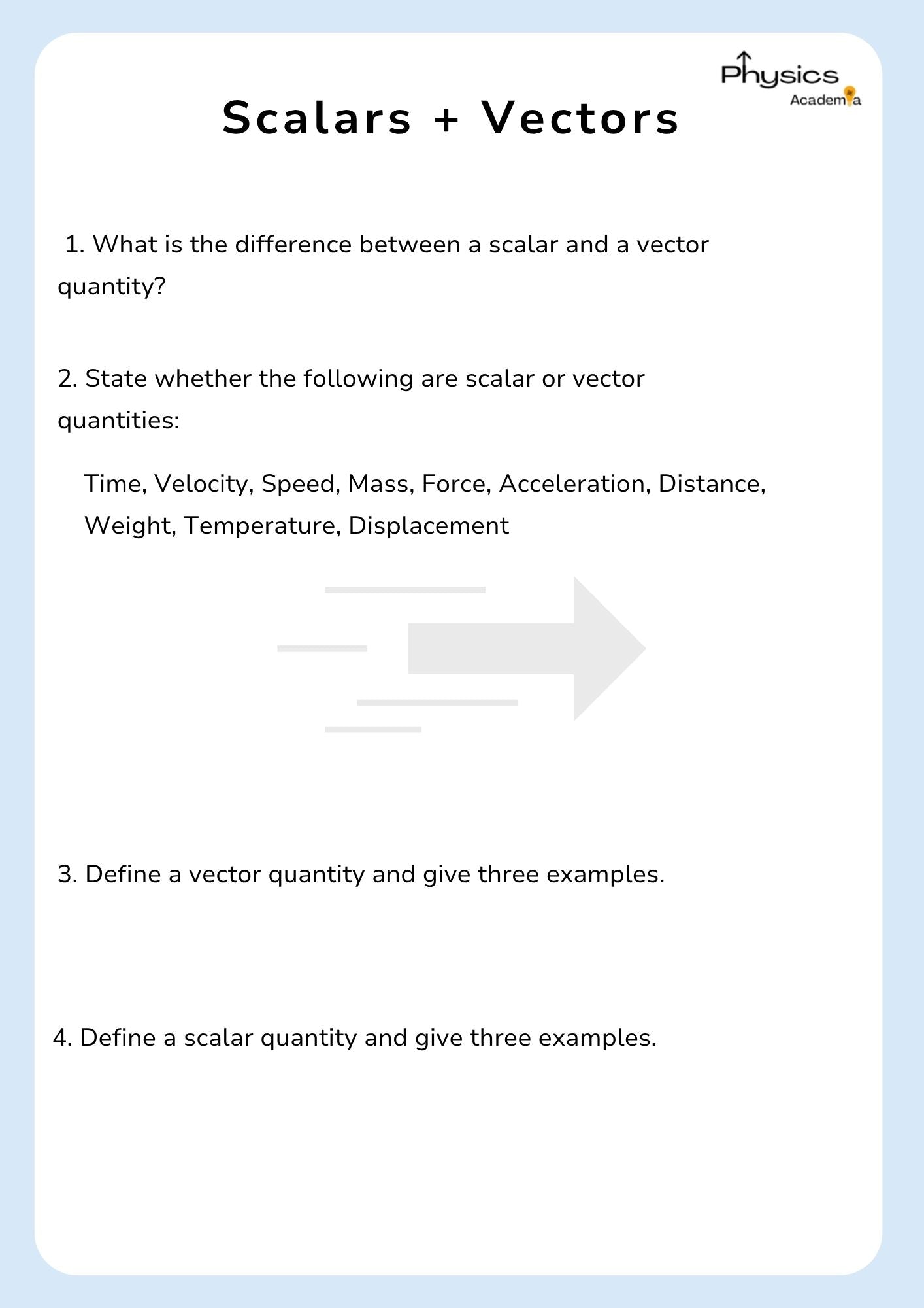Physics Practice Booklet Year 9