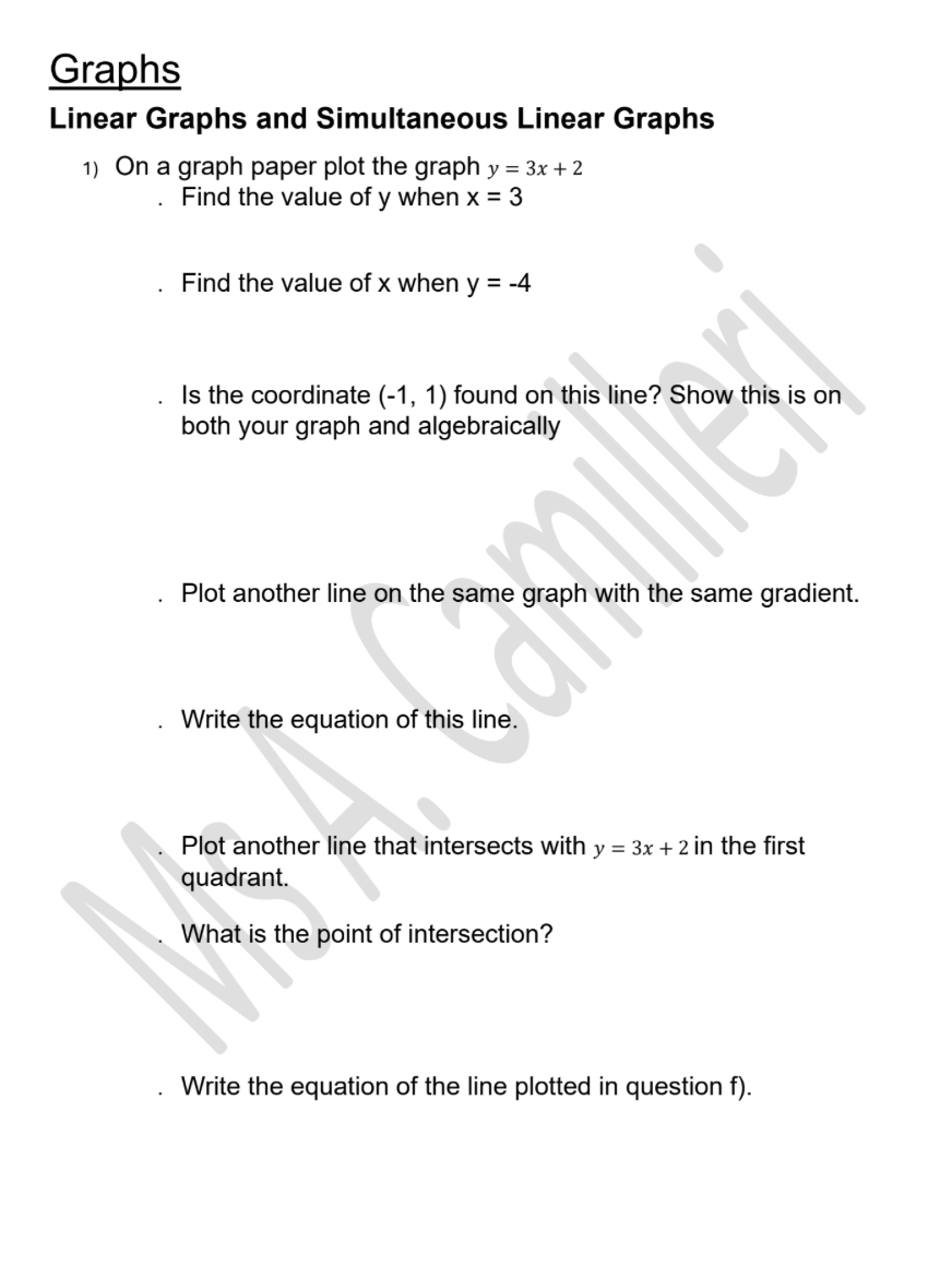 Mathematics Practice Exercises year 9 (3-3*)