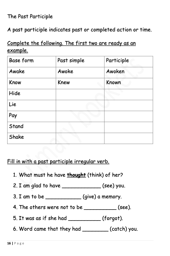 English Revision Booklet year 5