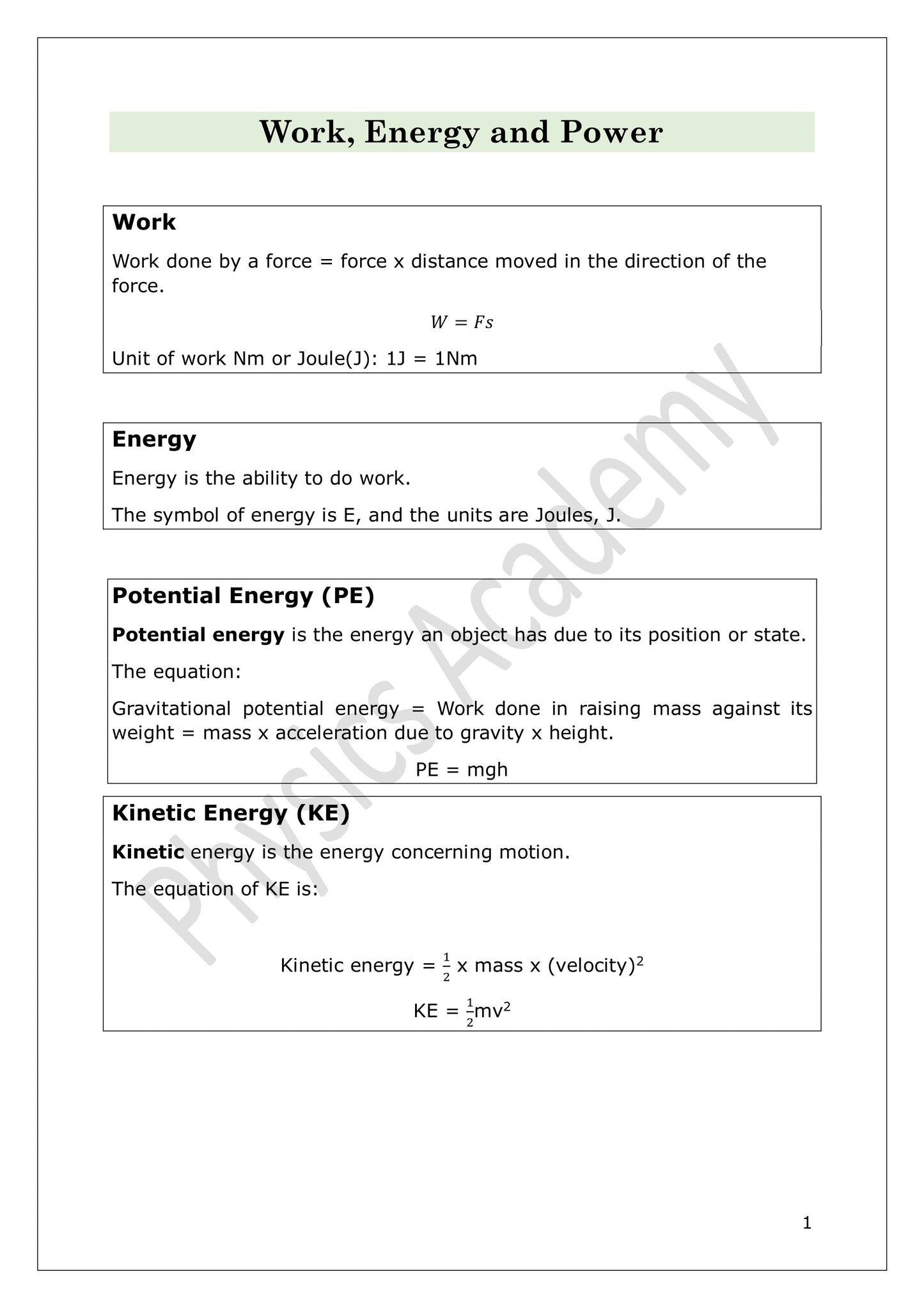 Physics Study Bundle