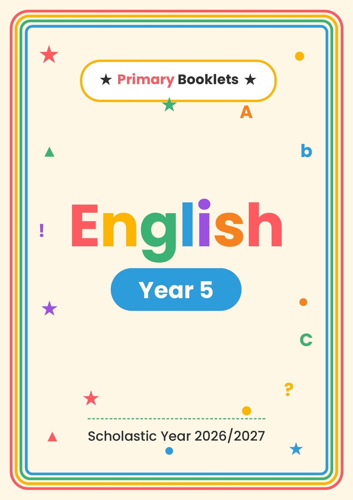 English Revision Booklet | Year 5