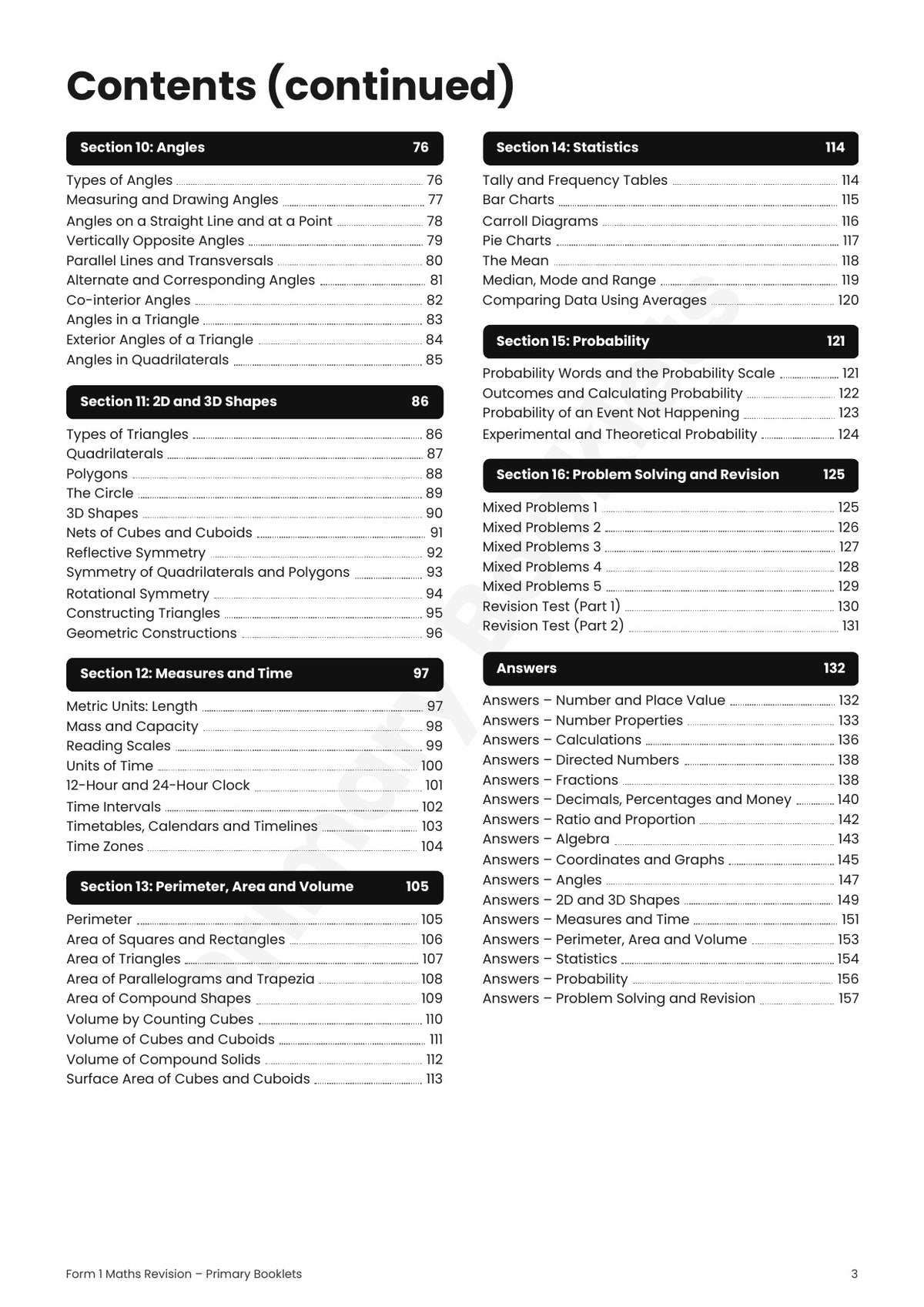 Maths Revision Booklet | Year 7