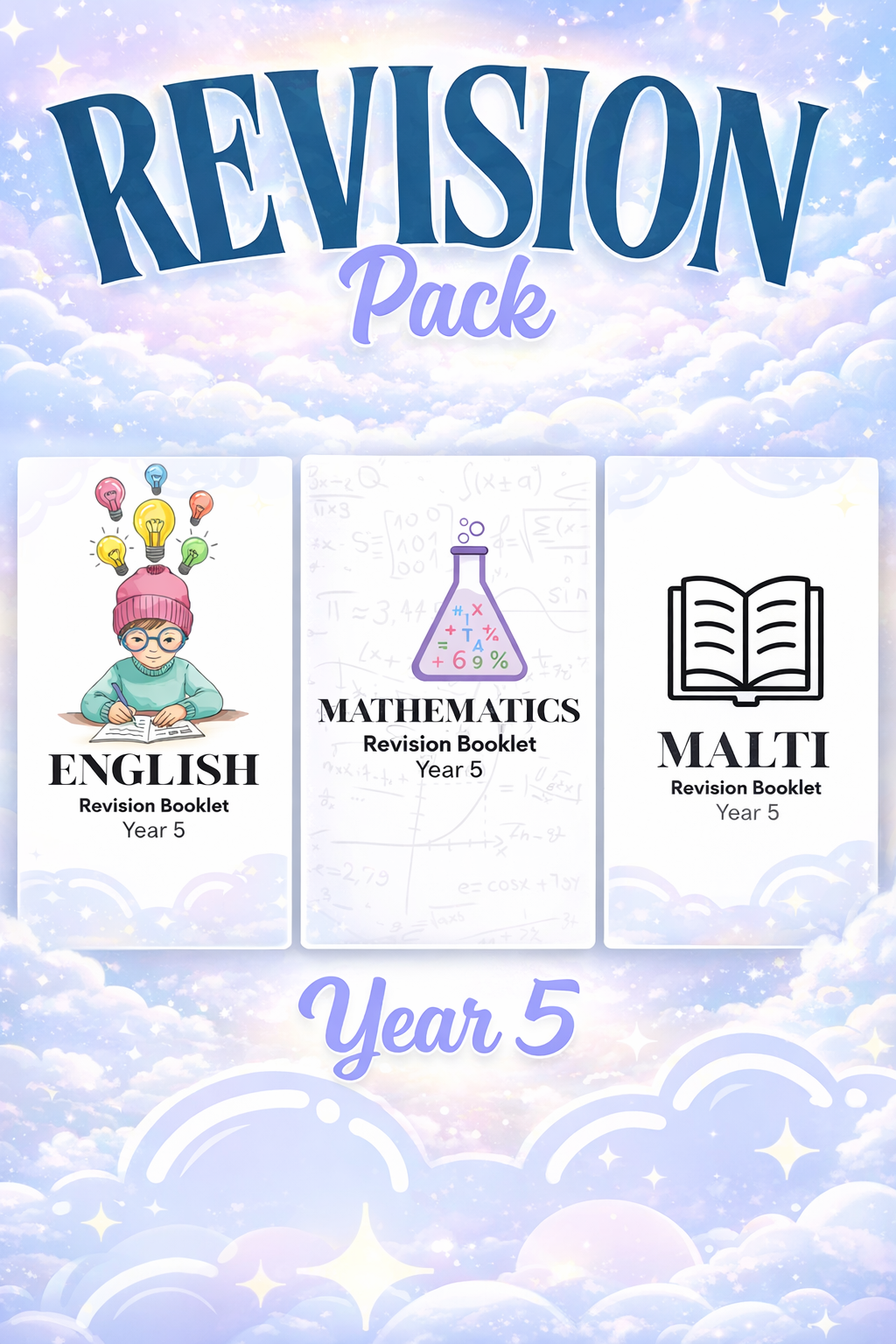 Maths, English & Maltese Revision Pack