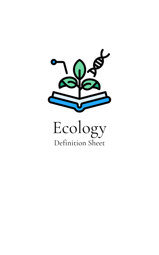 Ecology Definition Sheet O'Level