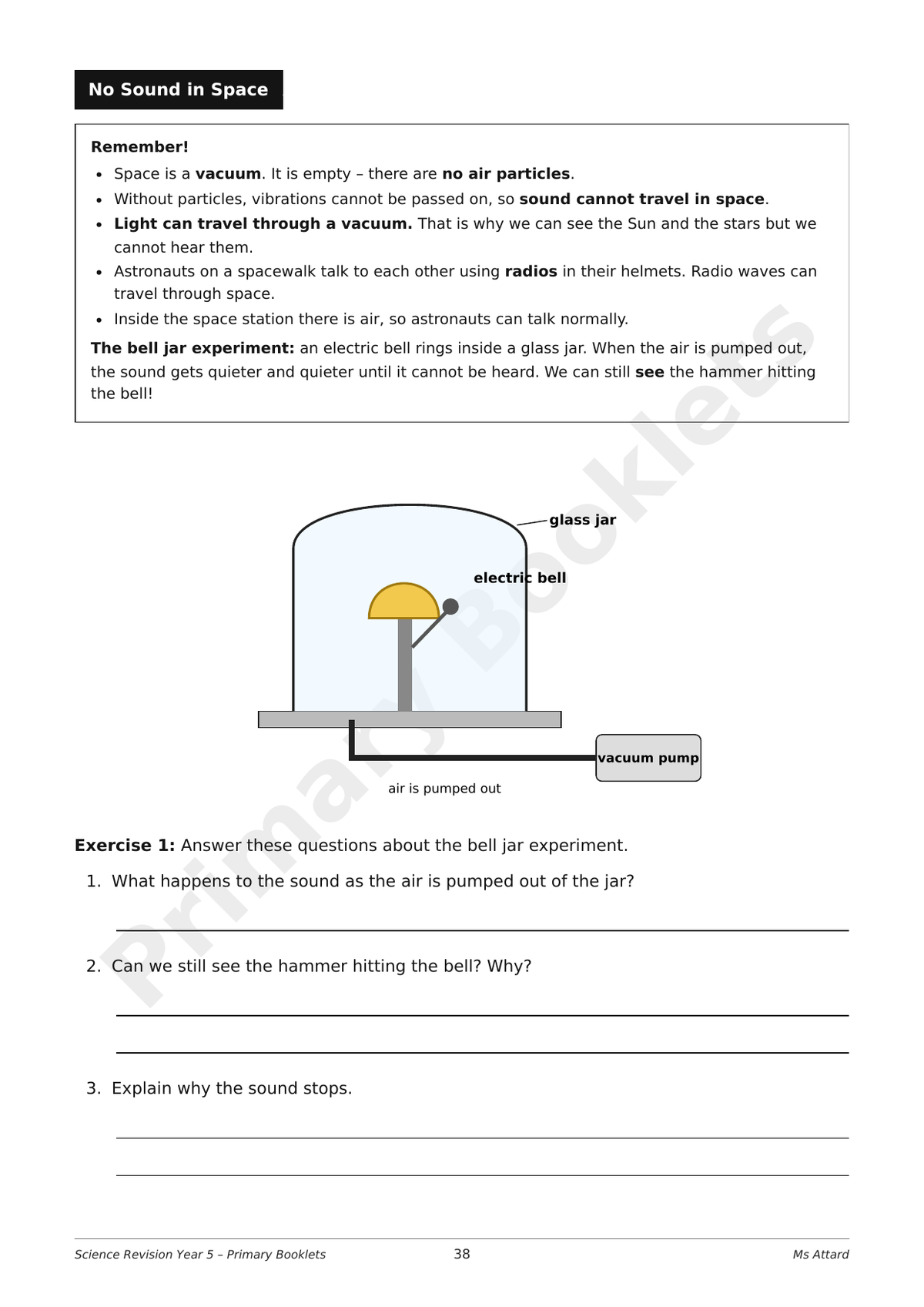 Science Notes & Exercises | Year 5