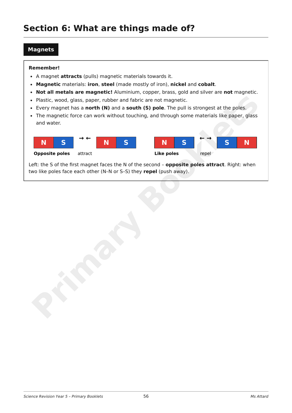 Science Notes & Exercises | Year 5
