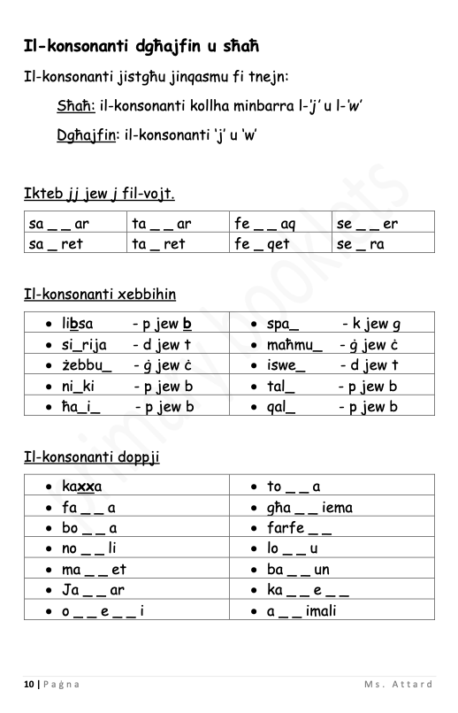 Maltese Revision Booklet year 5