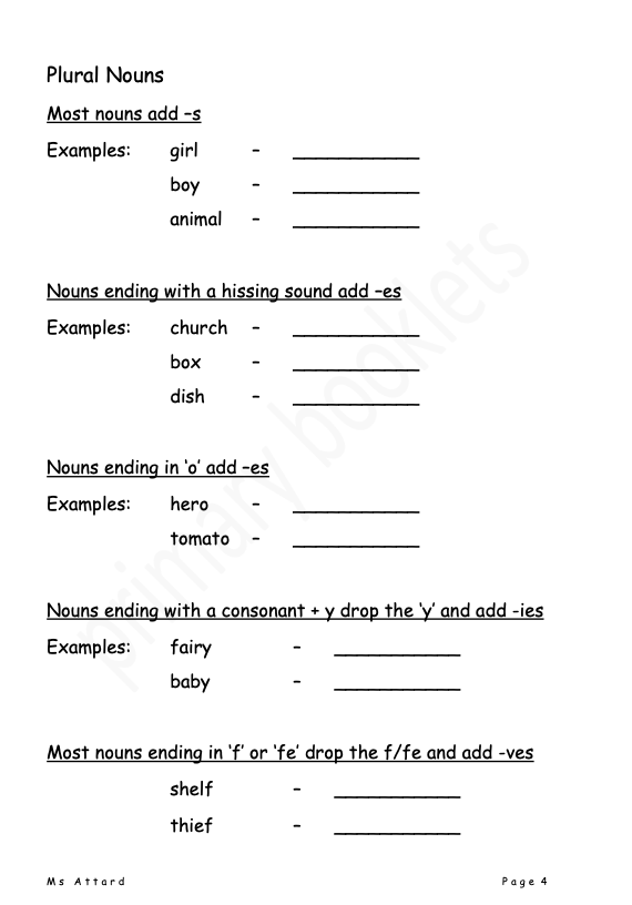 English Revision Booklet year 6