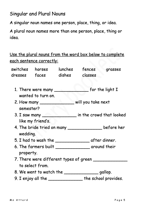 English Revision Booklet year 6