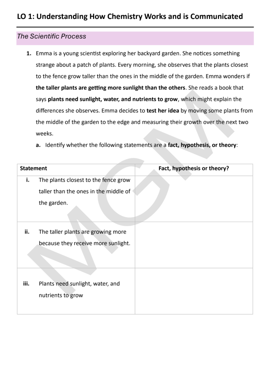 Year 9 Chemistry Revision Booklet