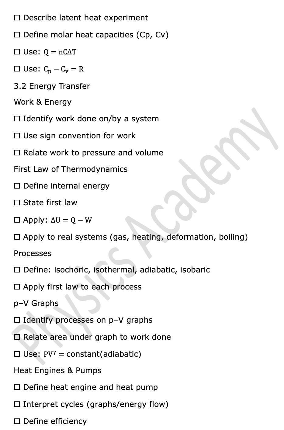 Thermodynamics | A-Level Physics Notes