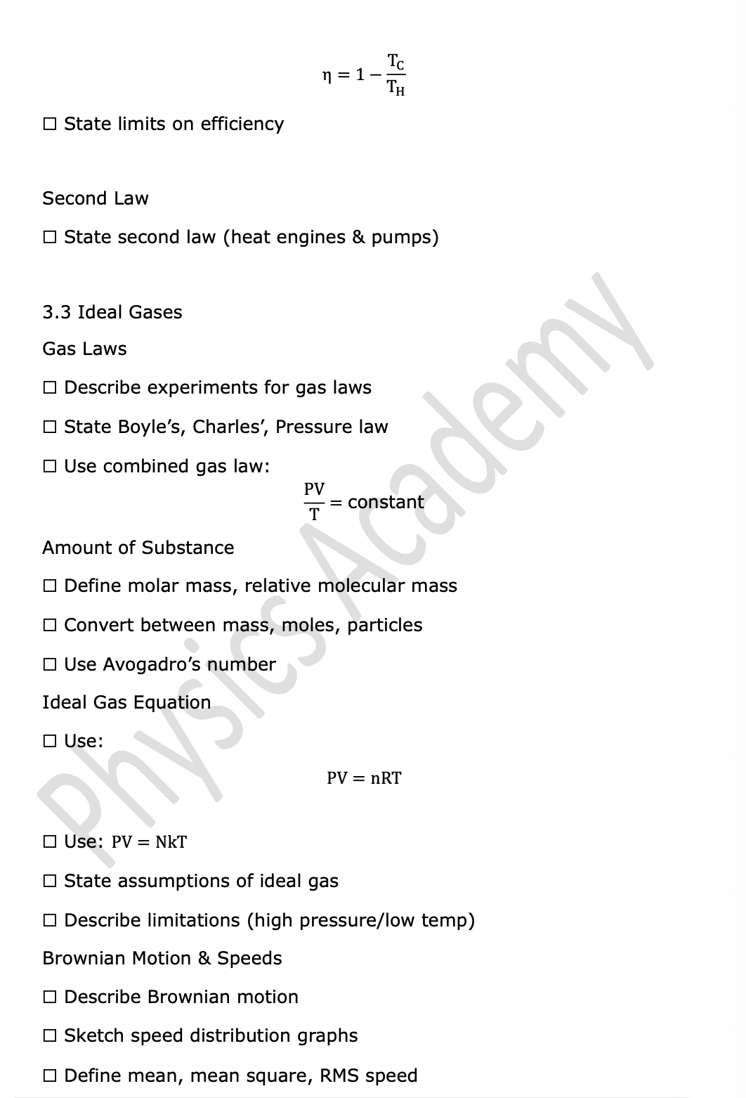 Thermodynamics | A-Level Physics Notes