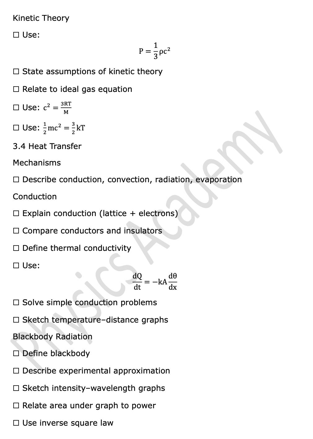 Thermodynamics | A-Level Physics Notes