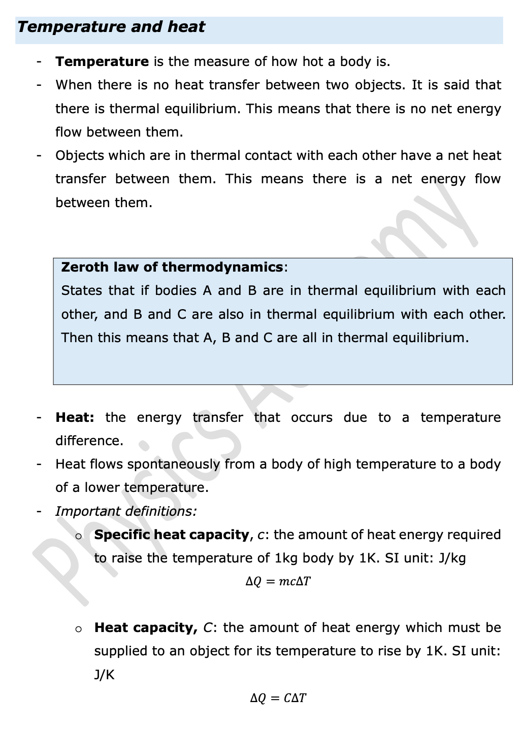 Thermodynamics | A-Level Physics Notes
