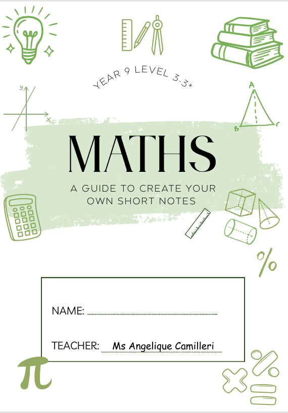A Guide to Creading Your Own Maths Year 9 Notes
