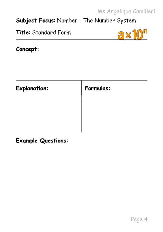 A Guide to Creading Your Own Maths Year 9 Notes