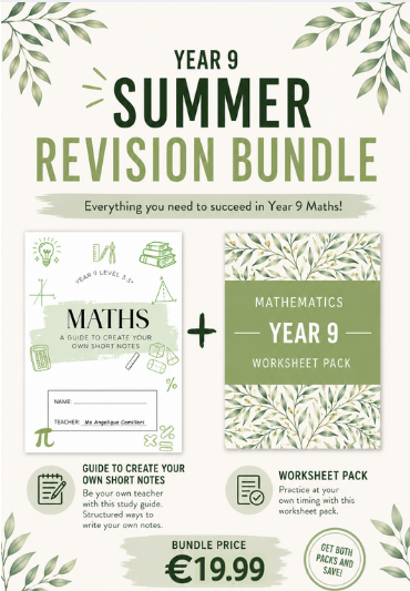 Year 9 Maths Summer Revision Bundle