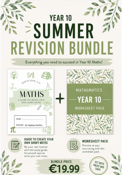 Year 10 Maths Summer Revision Bundle (3-3*)