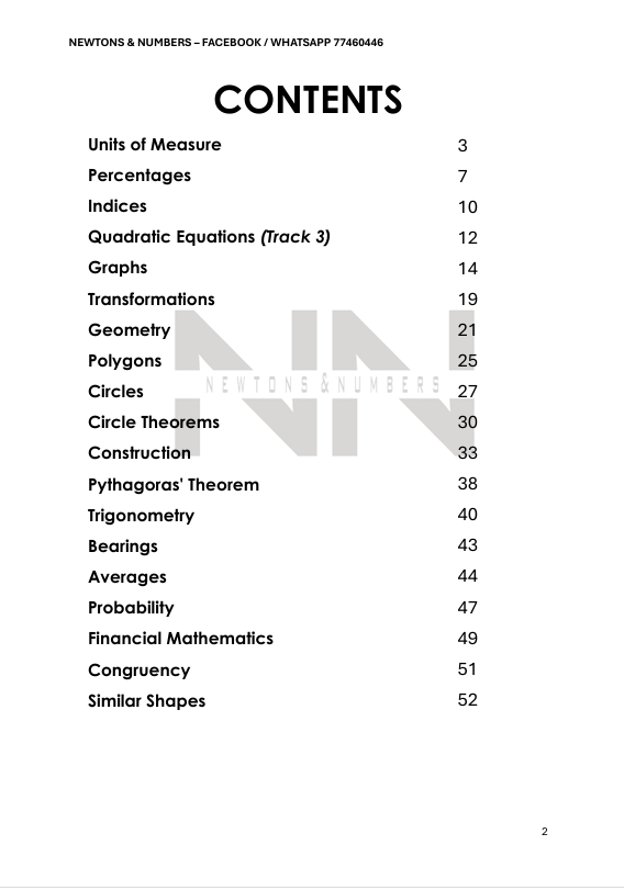 Mathematics Formula & Methods Handbook | O'level