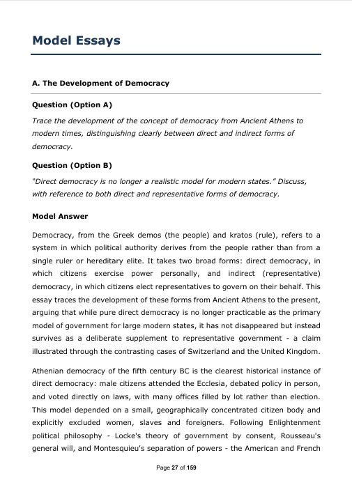 System of Knowledge Intermediate| Notes and Model Essays