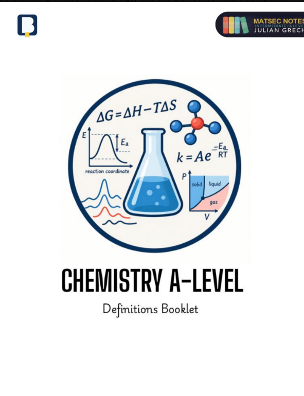 Definitions Booklet | Chemistry A'Level