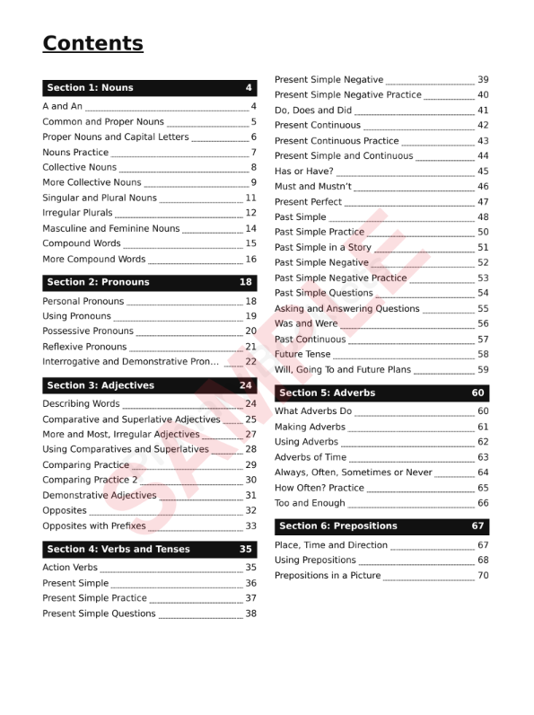 English Revision Booklet | Year 4