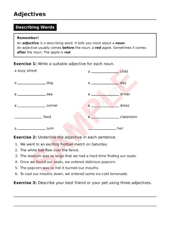English Revision Booklet | Year 4