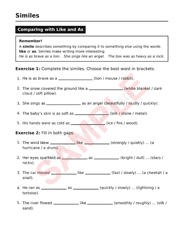 English Revision Booklet | Year 4