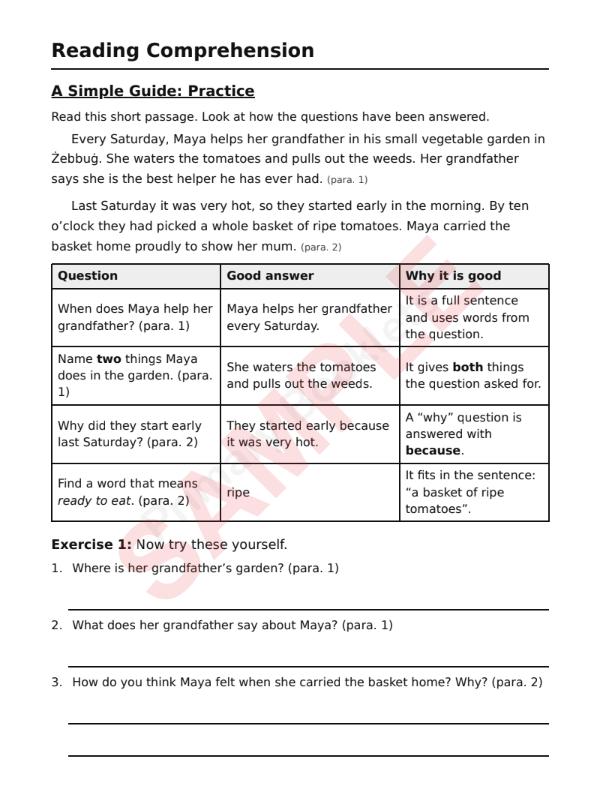 English Revision Booklet | Year 4