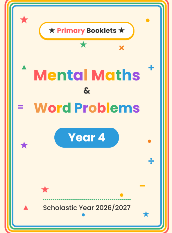 Maths Mental Paper and Word Problems Booklet | Year 4