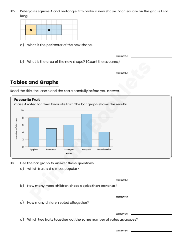 Maths Mental Paper and Word Problems Booklet | Year 4