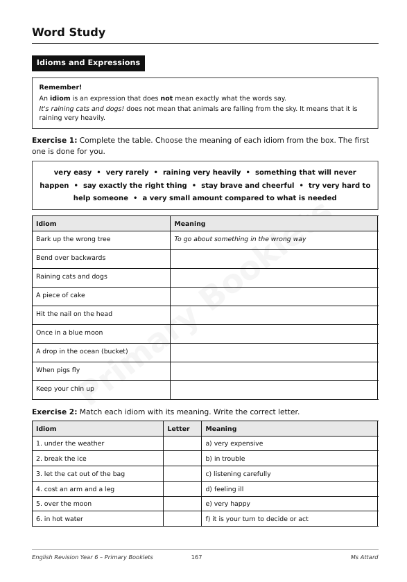 English Revision Booklet | Year 6