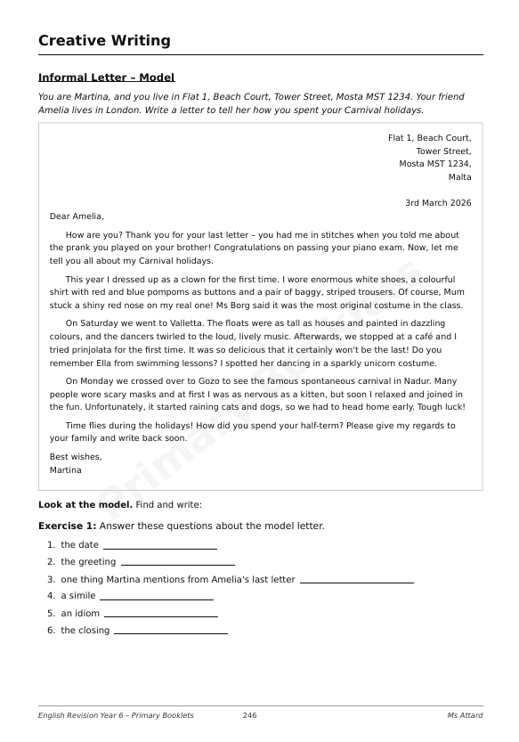 English Revision Booklet | Year 6