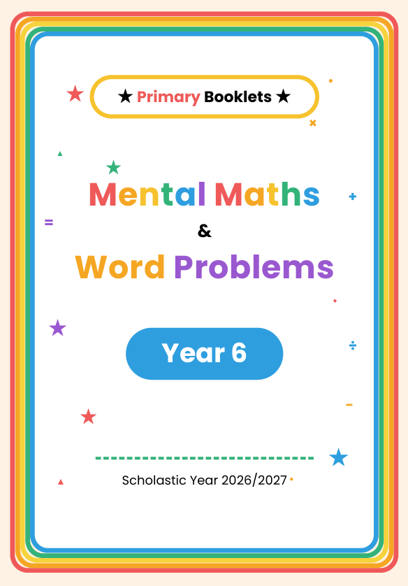 Maths Mental Paper and Word Problems Booklet | Year 6