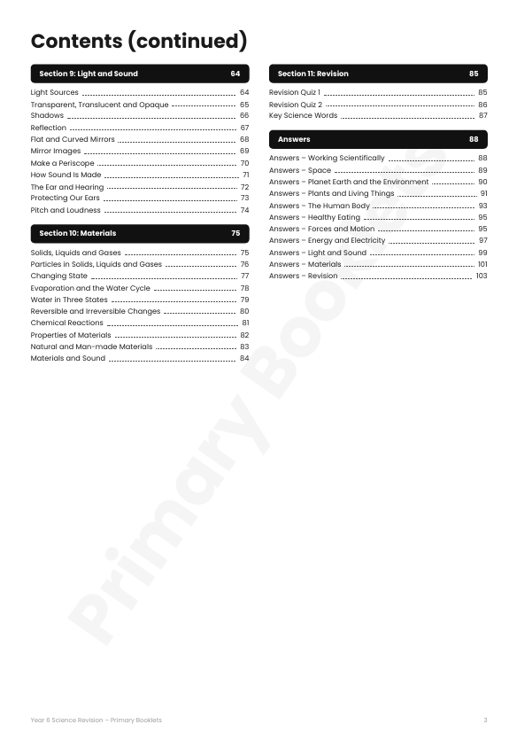 Science Notes & Exercises | Year 6