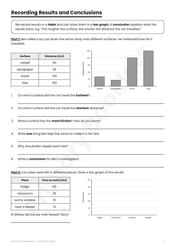 Science Notes & Exercises | Year 6