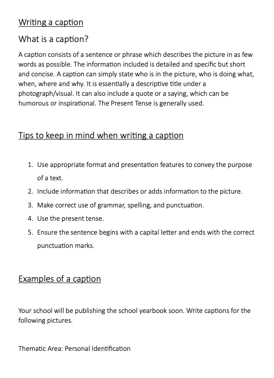 English Creative Writing year 4-6