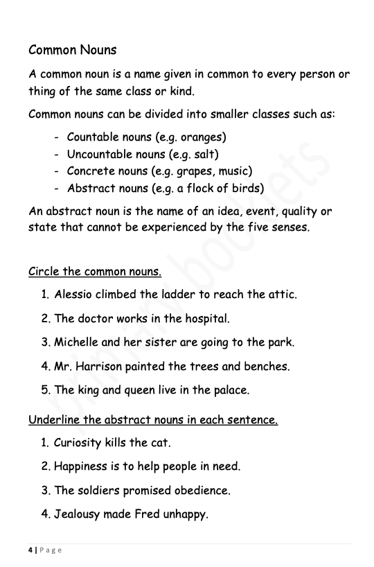 English Revision Booklet year 5