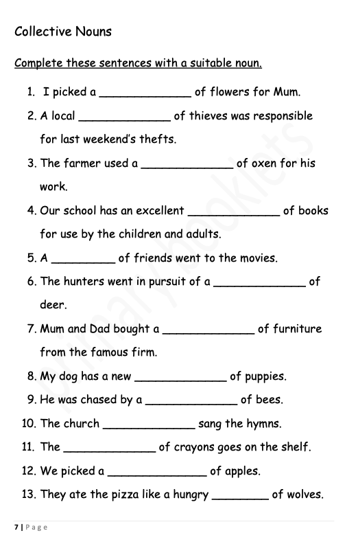 English Revision Booklet year 5