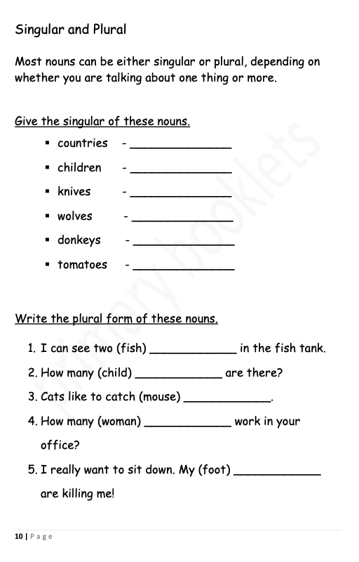English Revision Booklet year 5