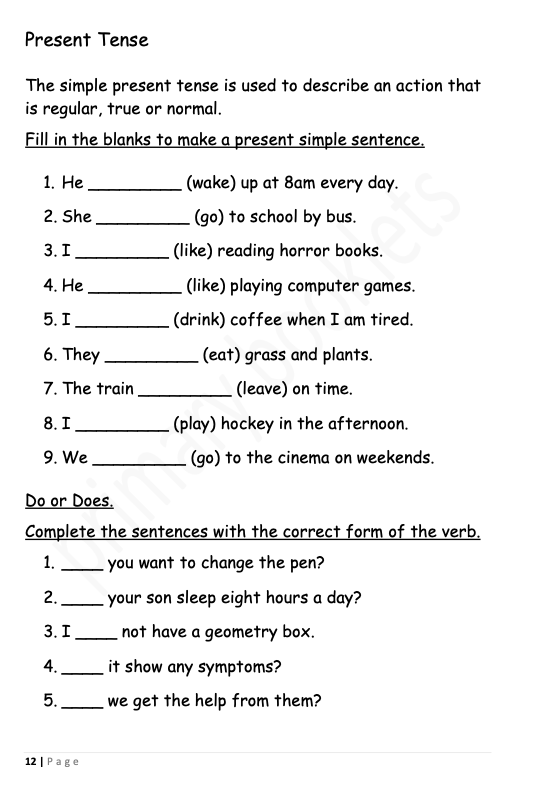 English Revision Booklet year 5