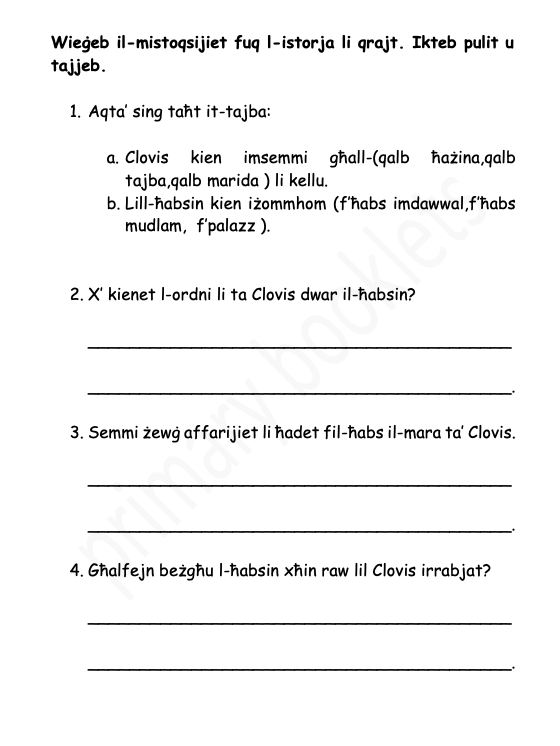 Il-Fehim mis-smiegħ tal-Malti year 5