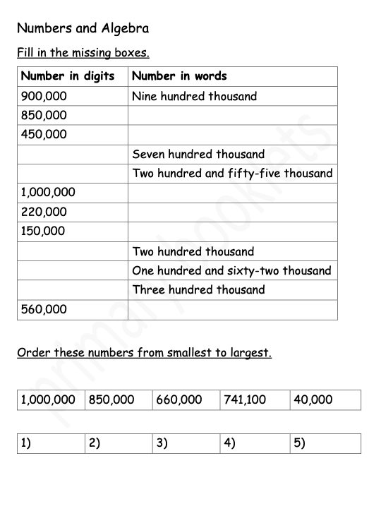 Maths Revision Booklet year 6