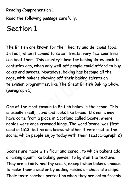 English Comprehension year 6