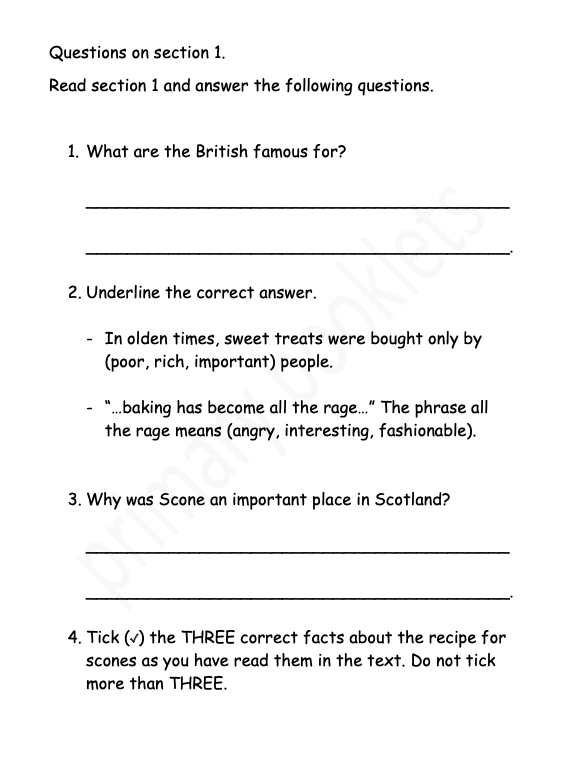English Comprehension year 6