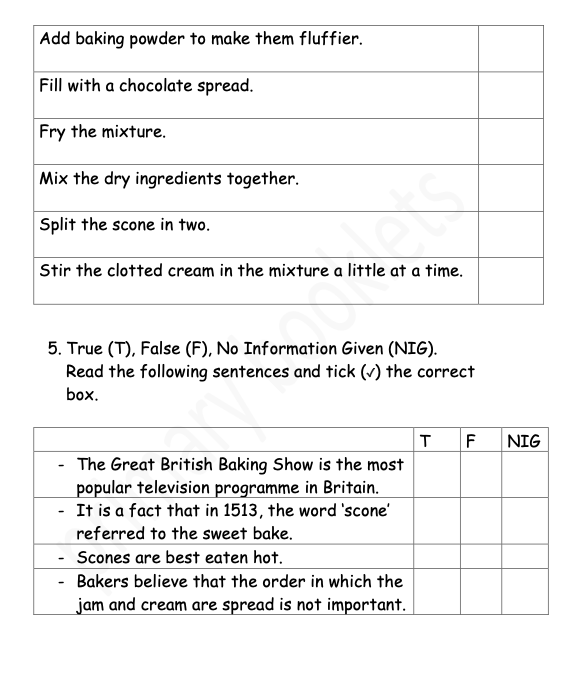 English Comprehension year 6