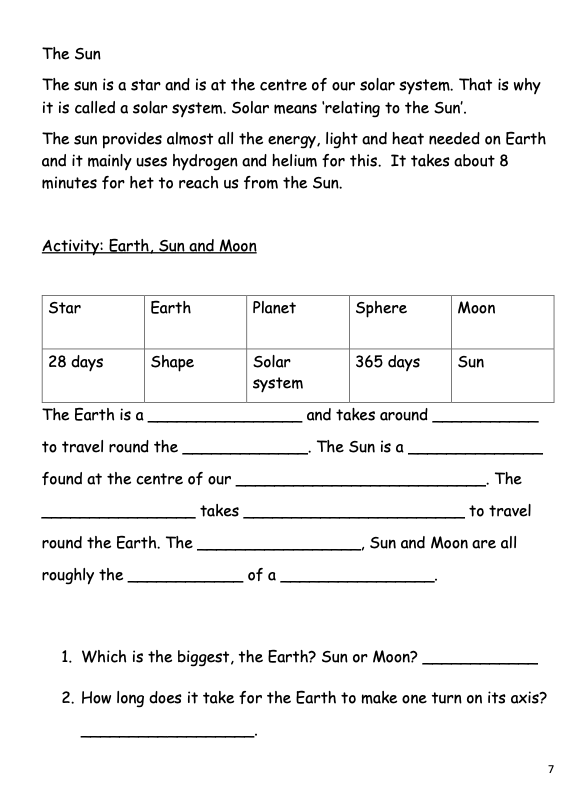Science Notes + Exercises year 6