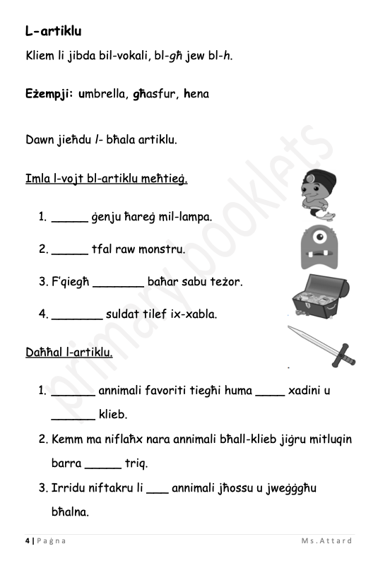 Maltese Revision Booklet year 6