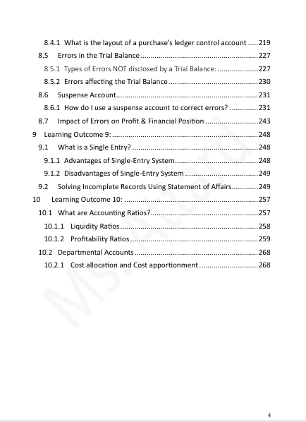 Accounts Short Notes | O'Level